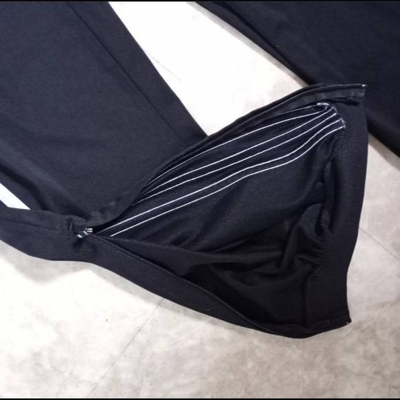 ADIDAS Ankle zip track pants black and white size large with zip pockets - Picture 3 of 4